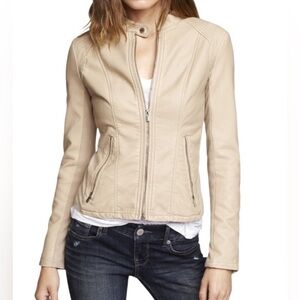 Express Blush Faux Leather Moto Jacket for Women Size Lrg